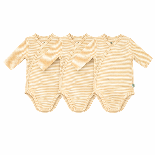 Conjunto de 3 Bodies Fácil cambio de Pañal para Bebé Algodón Orgánico