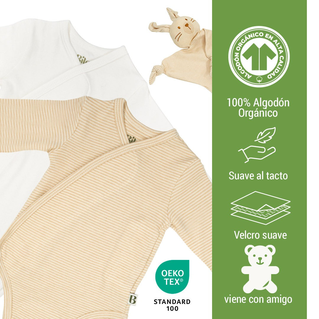 Set de Recién Nacido Body Suit + Manta de Apego Algodón Orgánico