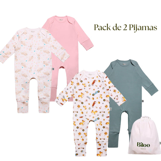 Conjunto de Pijamas Body Bebé de Algodón Orgánico