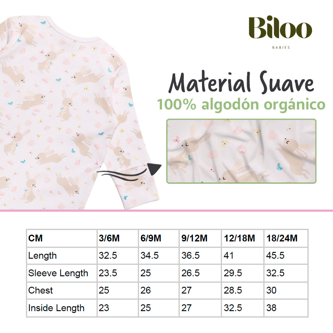 Conjunto de Pijamas Body Bebé de Algodón Orgánico