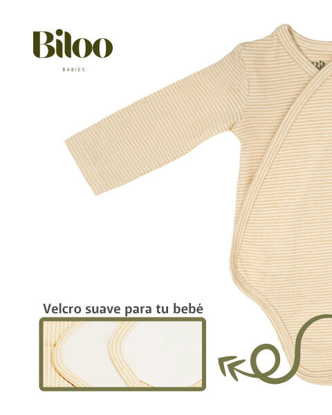 Conjunto de 3 Bodies Fácil cambio de Pañal para Bebé Algodón Orgánico